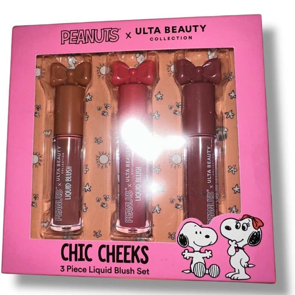 Peanuts x Ulta Beauty Liquid Blush Set NIB 3 PIECE SET